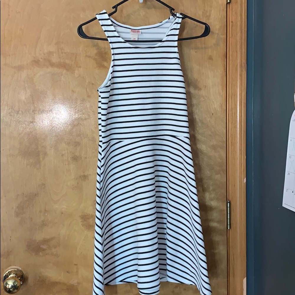 Black and white striped dress